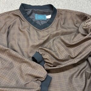 Vintage Dunbrooke Club Collection Augusta Plaid V-Neck Windbreaker Mens L USA